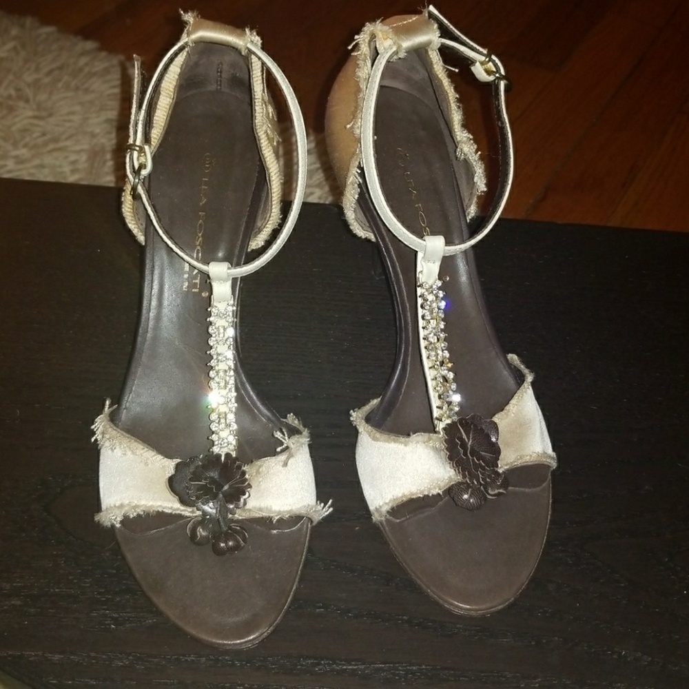 Lea Foscati Satin and Leather Shoes, sz 7